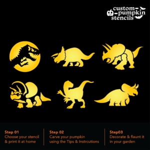 Dinosaur Pumpkin Carving Stencil