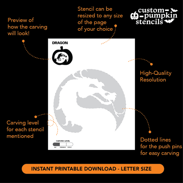 Dragon Pumpkin Carving Stencil Dragon Pumpkin Carving Stencil