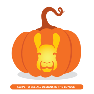 Llama Pumpkin Carving Stencil