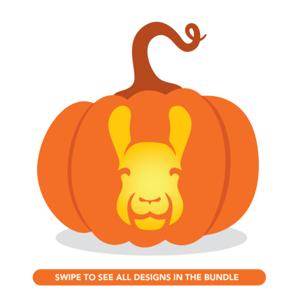 Llama Pumpkin Carving Stencil