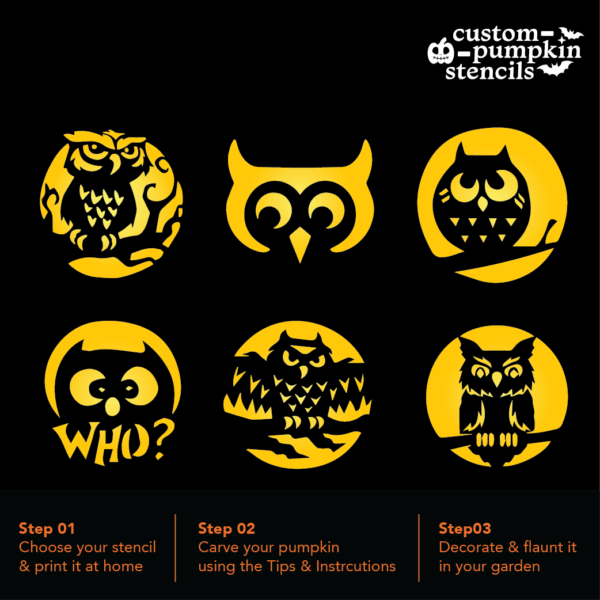 Owl Pumpkin Carving Stencil Owl Pumpkin Carving Stencil