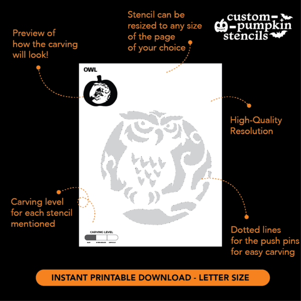 Owl Pumpkin Carving Stencil Owl Pumpkin Carving Stencil