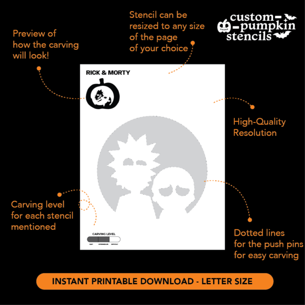 Rick and Morty Pumpkin Carving Stencil Rick and Morty Pumpkin Carving Stencil