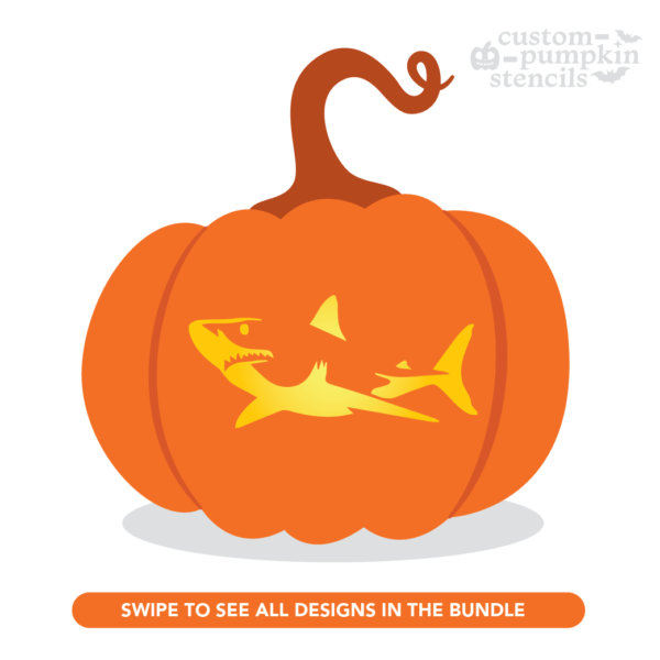 Shark Pumpkin Carving Stencil