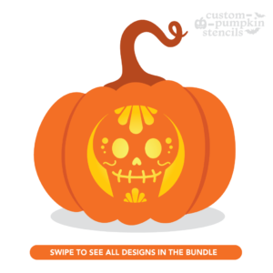 Sugar Skull Pumpkin Carving Stencil