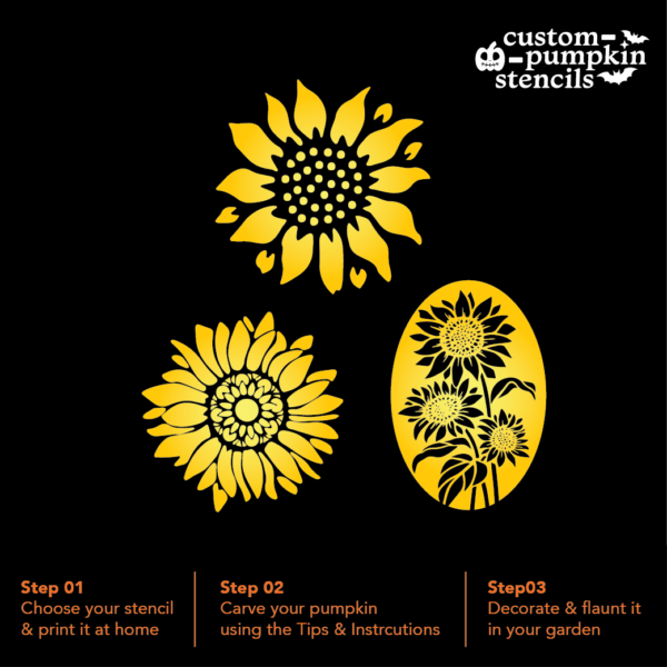 Sunflower Pumpkin Carving Stencil Sunflower Pumpkin Carving Stencil