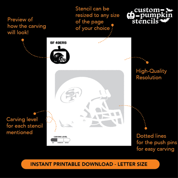 SF 49ers Pumpkin Carving Stencil SF 49ers Pumpkin Carving Stencil