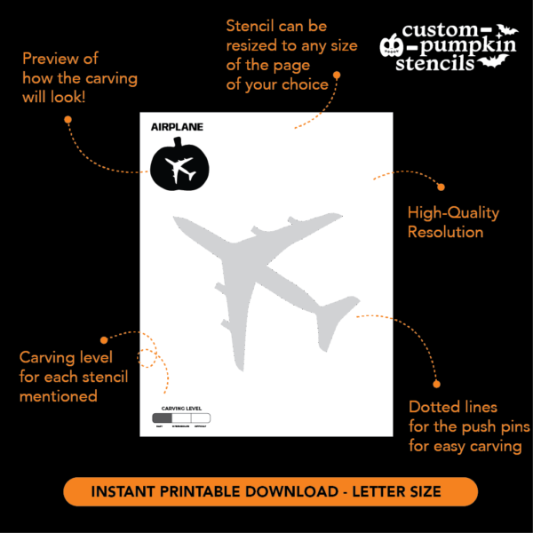 Airplane Pumpkin Carving Stencil Airplane Pumpkin Carving Stencil