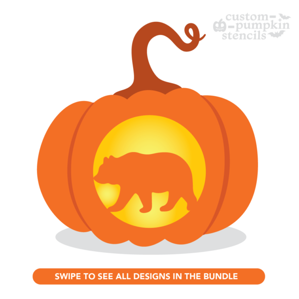 Bear Pumpkin Carving Stencil