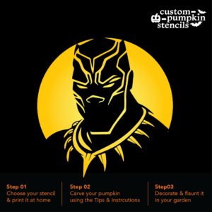 Black Panther Pumpkin Carving Stencil