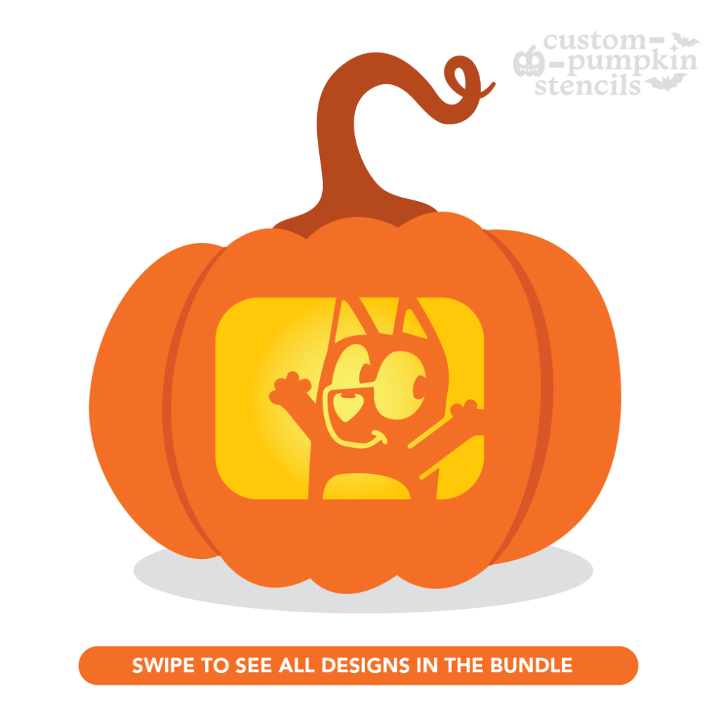 Bluey Pumpkin Carving Stencil - Custom Pumpkin Stencils 2025