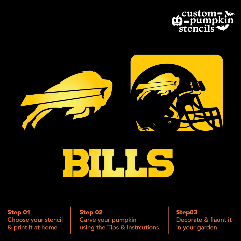 Buffalo Bills Pumpkin Carving Stencil - Custom Pumpkin Stencils 2025