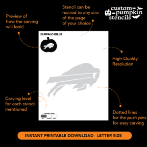 Buffalo Bills Pumpkin Carving Stencil - Custom Pumpkin Stencils 2025