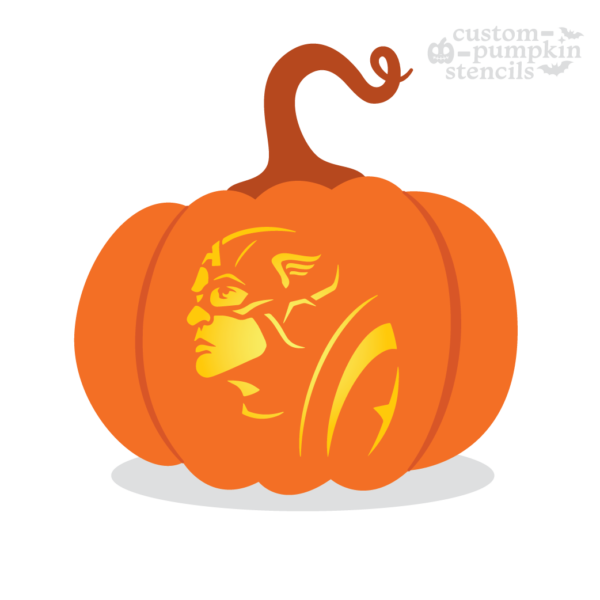 Captain America Pumpkin Carving Stencil