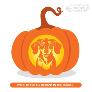 Dachshund Pumpkin Carving Stencil