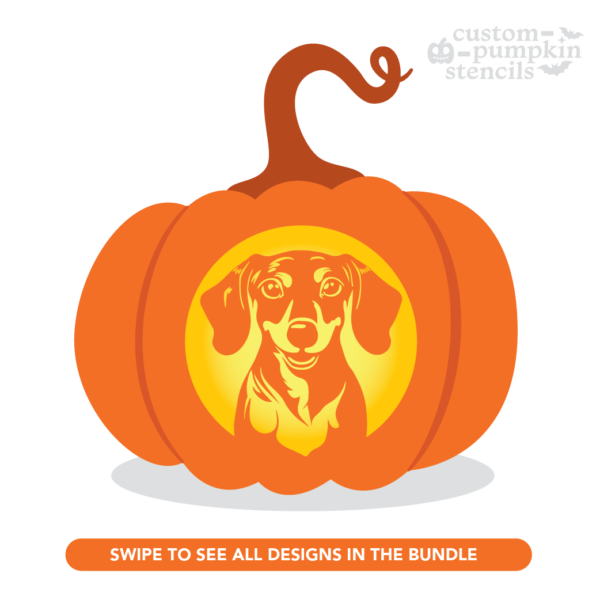 Dachshund Pumpkin Carving Stencil