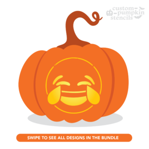 Tears of Joy Emoji Pumpkin Carving Stencil