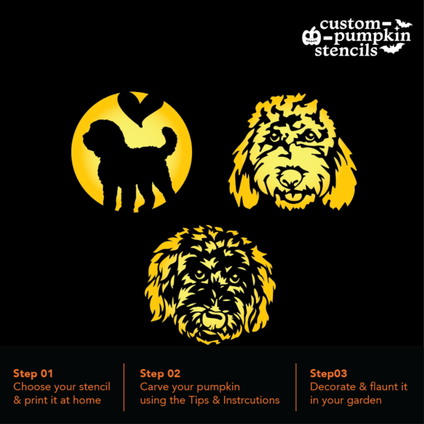 Golden Doodle Pumpkin Carving Stencil Golden Doodle Pumpkin Carving Stencil
