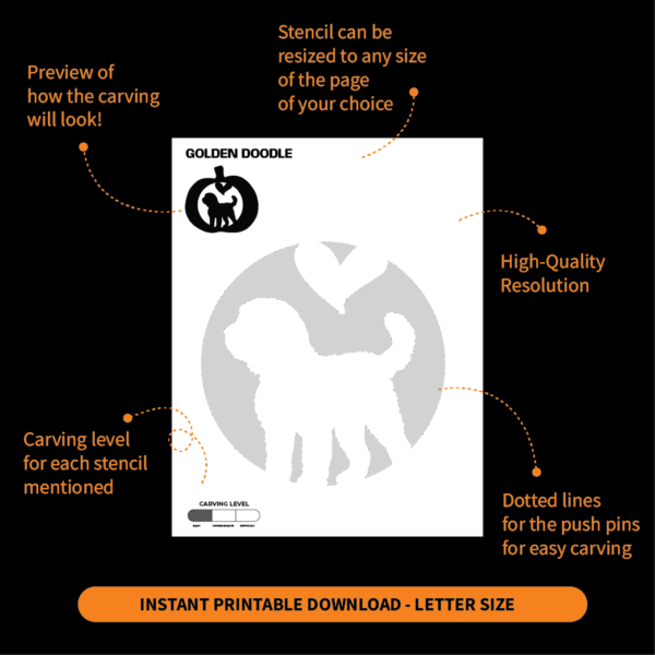 Golden Doodle Pumpkin Carving Stencil Golden Doodle Pumpkin Carving Stencil