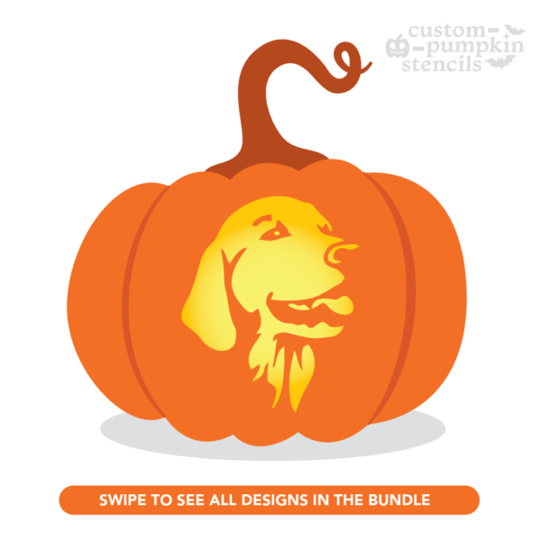 Golden Retriever Pumpkin Carving Stencil