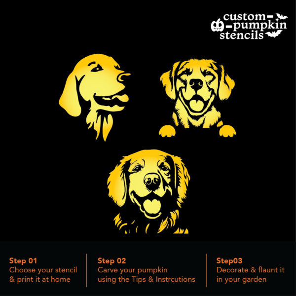 Golden Retriever Pumpkin Carving Stencil Golden Retriever Pumpkin Carving Stencil