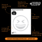 Grinning Squinting Face Emoji Pumpkin Carving Stencil