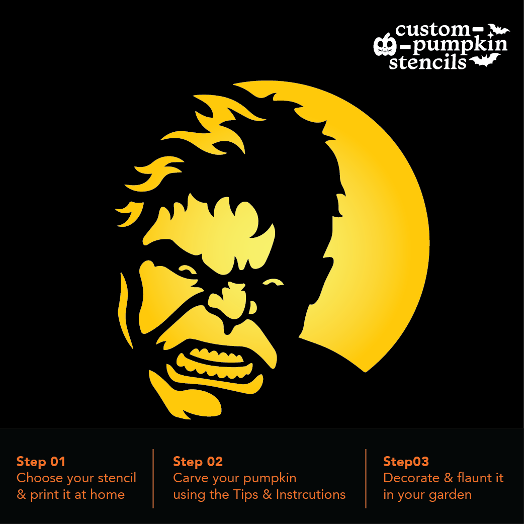 Hulk Pumpkin Carving Stencil - Custom Pumpkin Stencils 2025