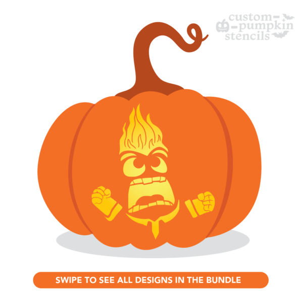 Inside Out: Anger Pumpkin Carving Stencil