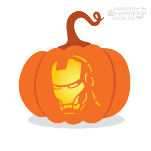 Iron Man Pumpkin Carving Stencil