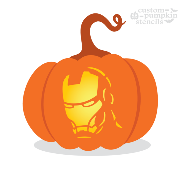 Iron Man Pumpkin Carving Stencil