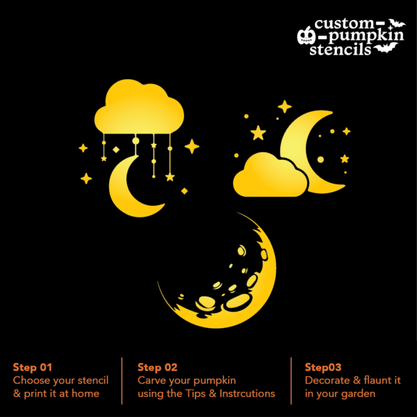 Moon Pumpkin Carving Stencil Moon Pumpkin Carving Stencil