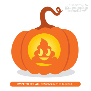 Poop Emoji Pumpkin Carving Stencil