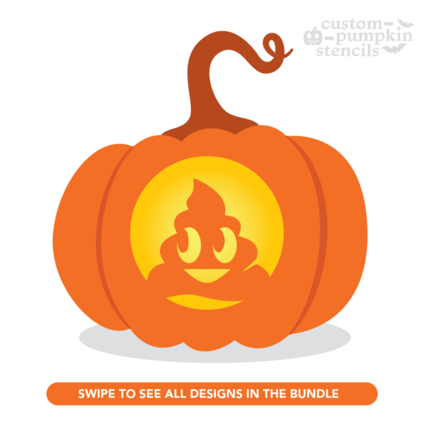 Poop Emoji Pumpkin Carving Stencil