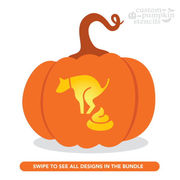 Pooping Dog Pumpkin Carving Stencil