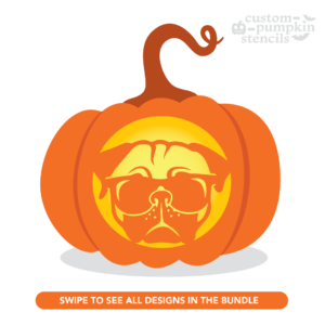 Pug Pumpkin Carving Stencil