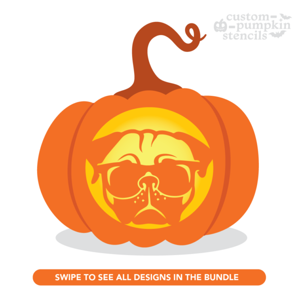 Pug Pumpkin Carving Stencil