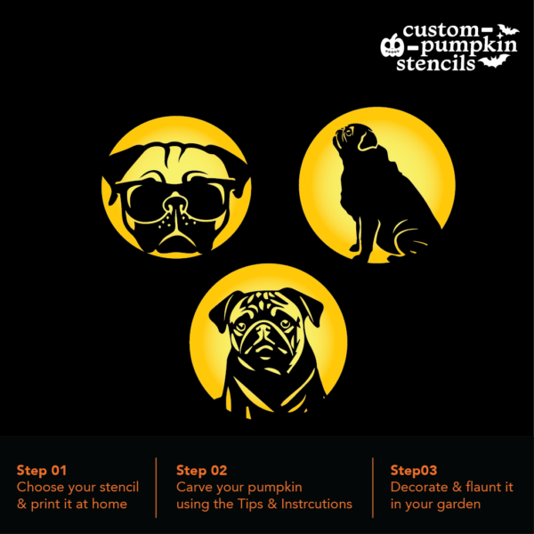 Pug Pumpkin Carving Stencil Pug Pumpkin Carving Stencil