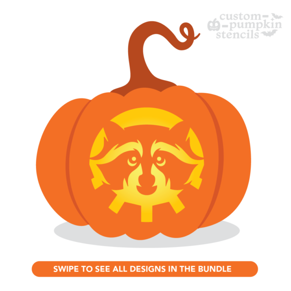 Raccoon Pumpkin Carving Stencil