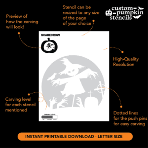 Scarecrow Pumpkin Carving Stencil