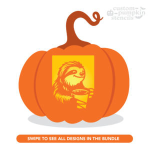 Sloth Pumpkin Carving Stencil