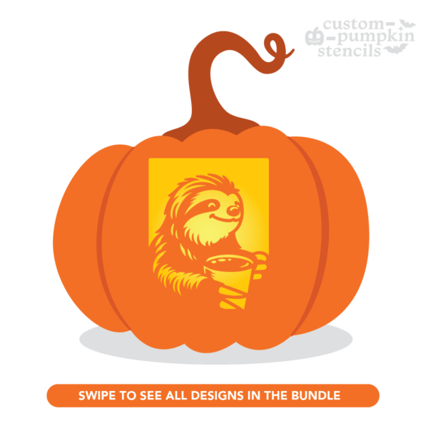 Sloth Pumpkin Carving Stencil