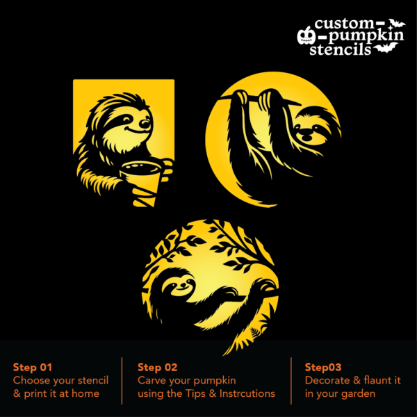 Sloth Pumpkin Carving Stencil Sloth Pumpkin Carving Stencil