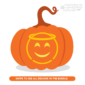 Smiling Face With Halo Emoji Pumpkin Carving Stencil