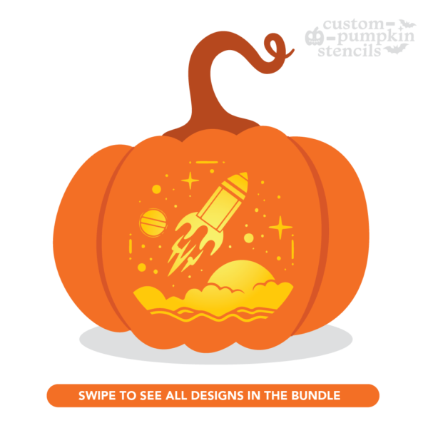 Space Pumpkin Carving Stencil