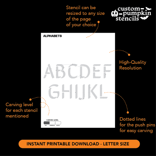 Alphabets Pumpkin Carving Stencil Alphabets Pumpkin Carving Stencil