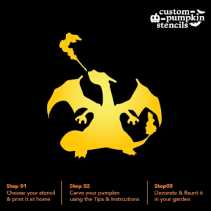 Charizard Pumpkin Carving Stencil