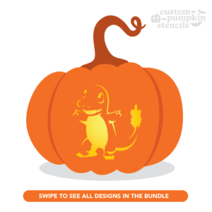 Charmander Pumpkin Carving Stencil