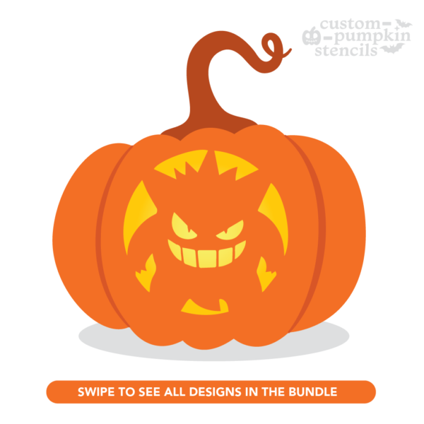 Gengar Pumpkin Carving Stencil