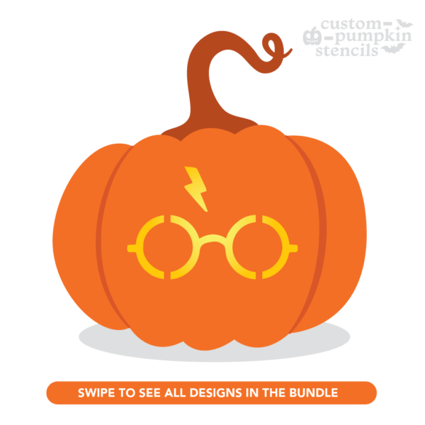 Harry Potter Glasses Pumpkin Carving Stencil