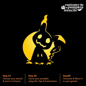 Mimikyu Pumpkin Carving Stencil